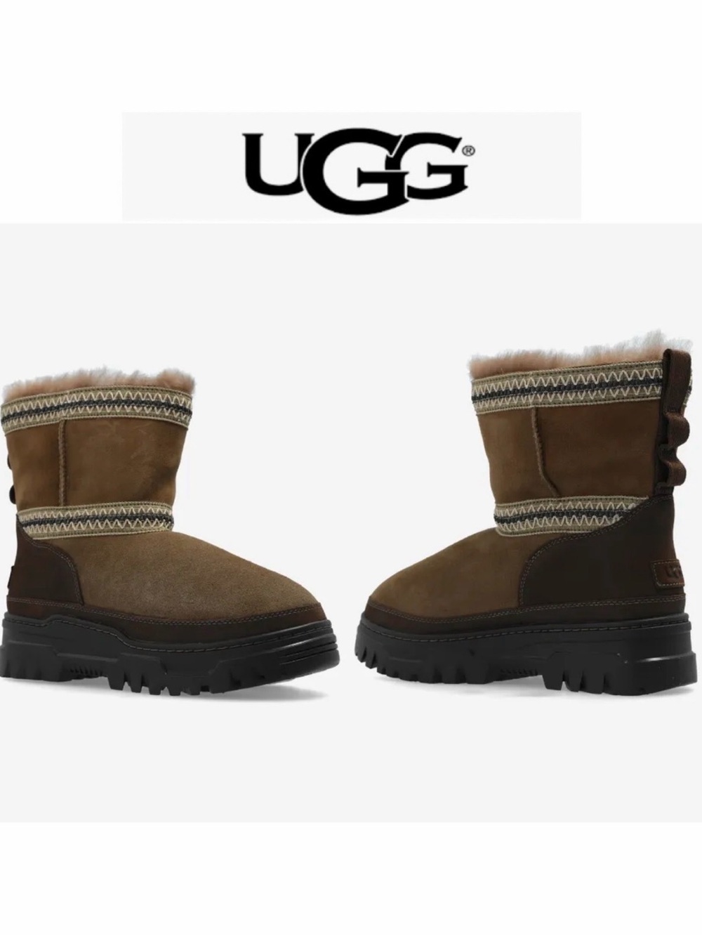UGG Women's Classic Short TrailGazer Boot Chestnut Brown Shearling US 6 $217 NEW
